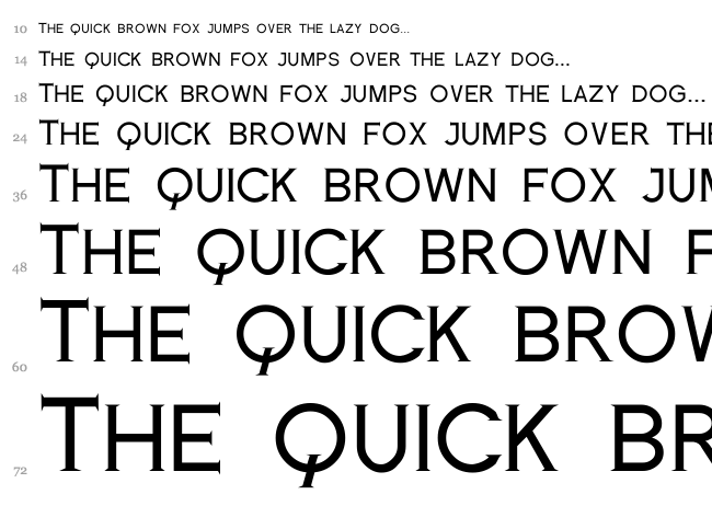 Romanesque Serif font waterfall